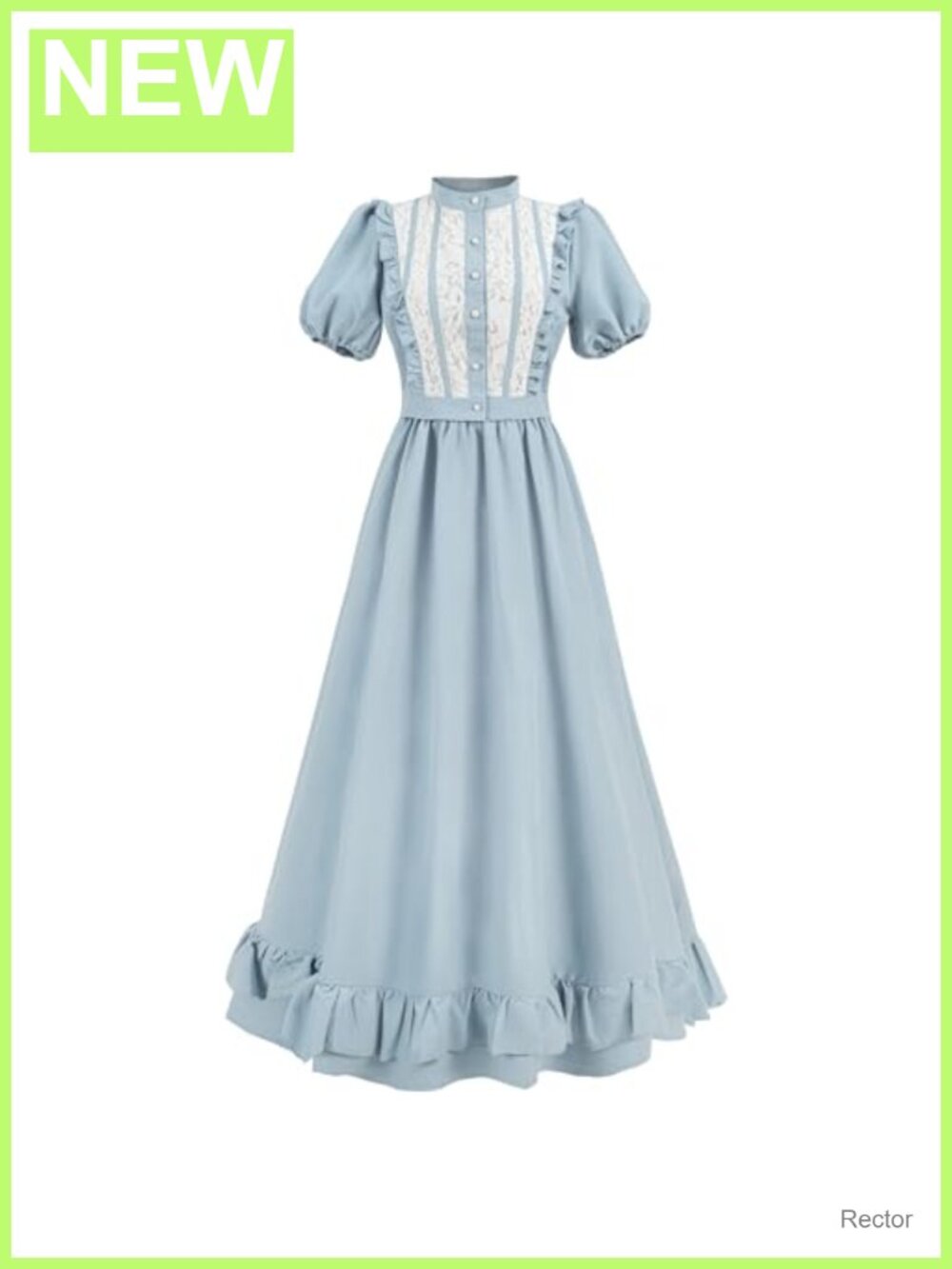 Victorian Edwardian Costume 2-Piece Dress Set Polyester-Cotton Blend